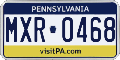 PA license plate MXR0468