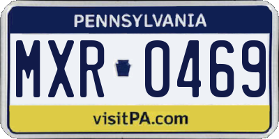 PA license plate MXR0469