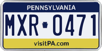 PA license plate MXR0471
