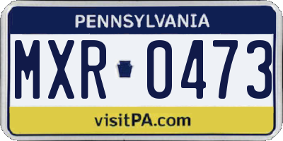 PA license plate MXR0473