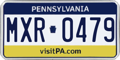 PA license plate MXR0479