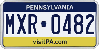 PA license plate MXR0482