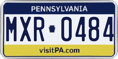 PA license plate MXR0484