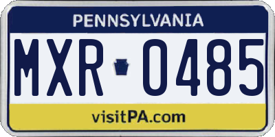 PA license plate MXR0485