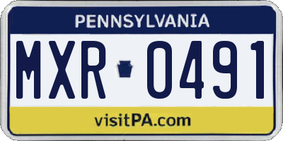 PA license plate MXR0491