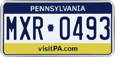 PA license plate MXR0493