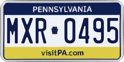 PA license plate MXR0495