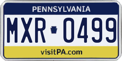 PA license plate MXR0499