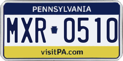 PA license plate MXR0510