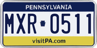 PA license plate MXR0511