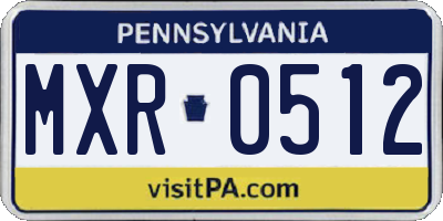 PA license plate MXR0512