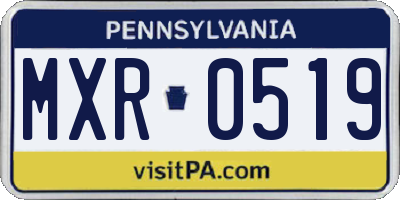 PA license plate MXR0519