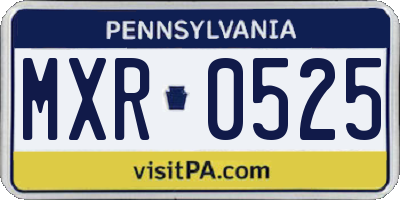 PA license plate MXR0525