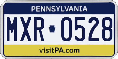 PA license plate MXR0528