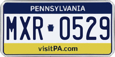 PA license plate MXR0529
