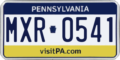 PA license plate MXR0541