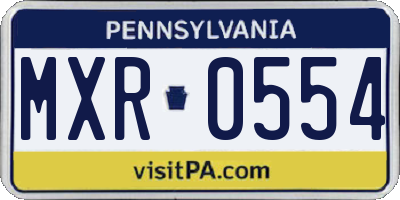PA license plate MXR0554