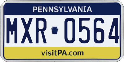 PA license plate MXR0564