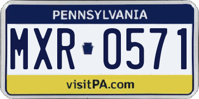 PA license plate MXR0571