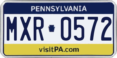 PA license plate MXR0572