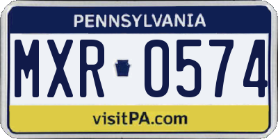 PA license plate MXR0574