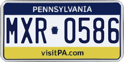 PA license plate MXR0586