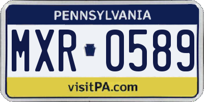 PA license plate MXR0589