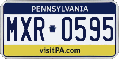 PA license plate MXR0595