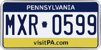 PA license plate MXR0599