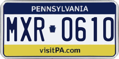 PA license plate MXR0610