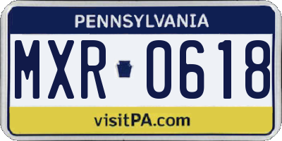 PA license plate MXR0618