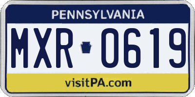 PA license plate MXR0619