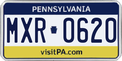 PA license plate MXR0620