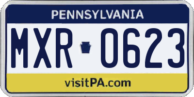 PA license plate MXR0623