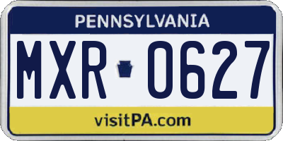 PA license plate MXR0627