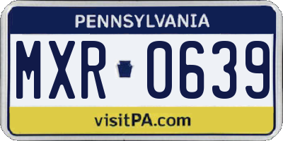 PA license plate MXR0639