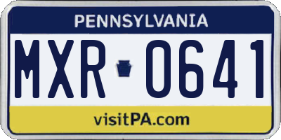 PA license plate MXR0641