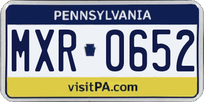 PA license plate MXR0652
