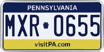 PA license plate MXR0655