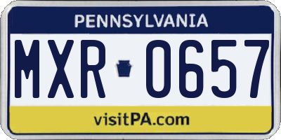 PA license plate MXR0657