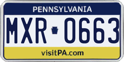 PA license plate MXR0663