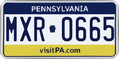 PA license plate MXR0665