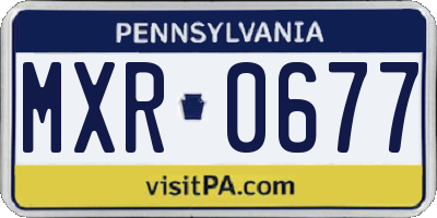 PA license plate MXR0677