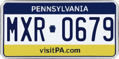 PA license plate MXR0679