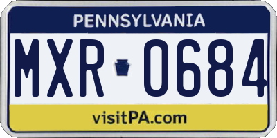 PA license plate MXR0684