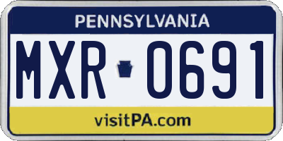 PA license plate MXR0691