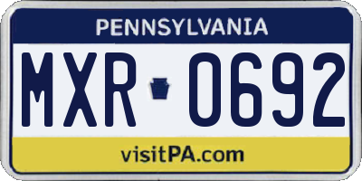 PA license plate MXR0692