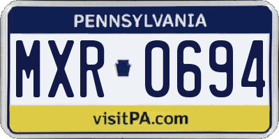 PA license plate MXR0694