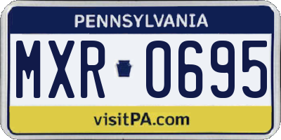PA license plate MXR0695