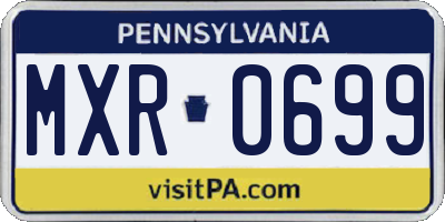PA license plate MXR0699